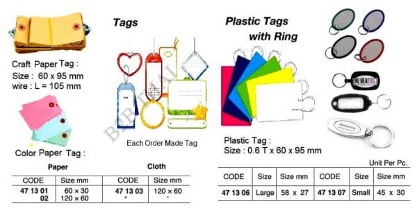 Sticker Paper Impa Code IMPA471301 PAPER TAGS, 60 x 30 MM 50'S - Thailand Ship Chandler