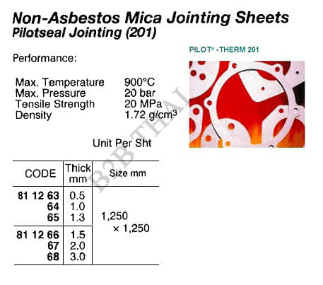 IMPA811264 NON-ASBESTOS MICA JOINTING SHEETS, PILOT-THERM JOINTING ...